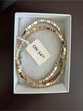 ON·34TH Two-Tone Gold & Silver Stretch Bracelet